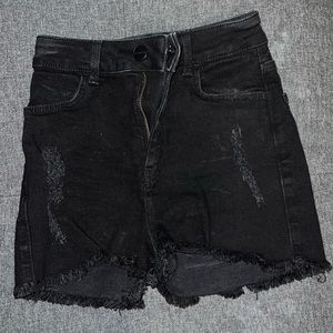 Fit jeans High Waisted black denim shorts